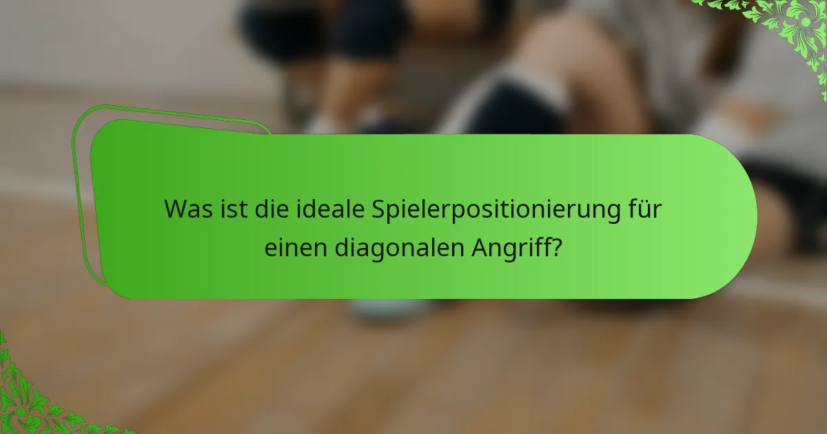 Was ist die ideale Spielerpositionierung für einen diagonalen Angriff?