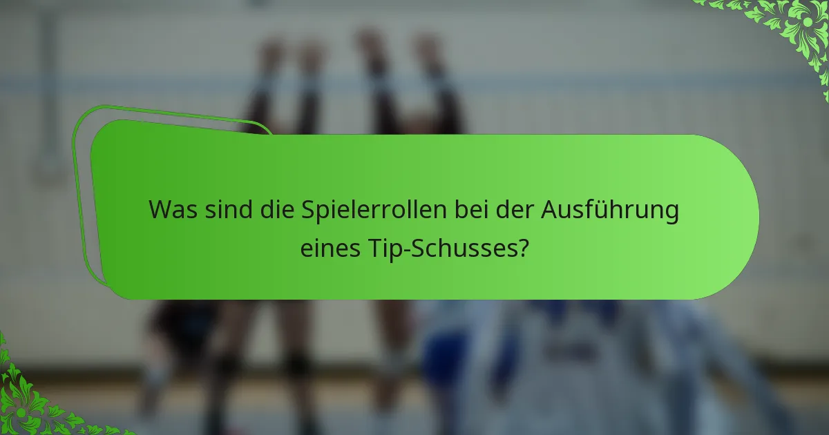 Was sind die Spielerrollen bei der Ausführung eines Tip-Schusses?