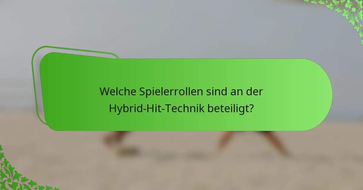 Welche Spielerrollen sind an der Hybrid-Hit-Technik beteiligt?